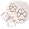 2pcs Cat Paw Print Cookie Cutter White Plastic Cartoon Kitten Footprint Pressrable Biscuit Stamps Molds DIY Cake Decorating Tools