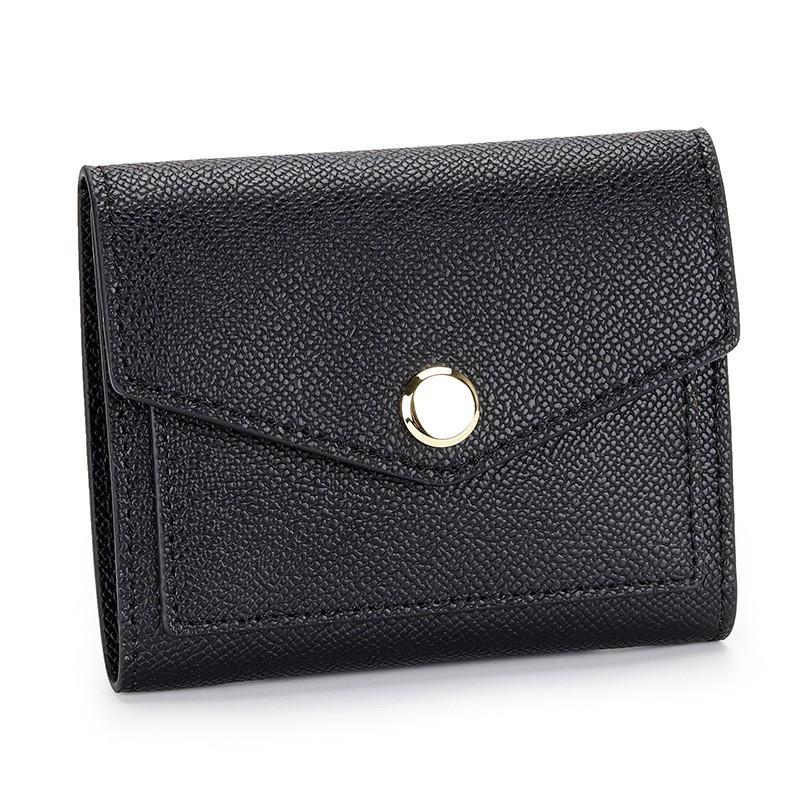 Wallet Women's Genuine Leather Short Three-fold Change Purse Fashionable Contrasting Color Multi-card Full-leather Bag
