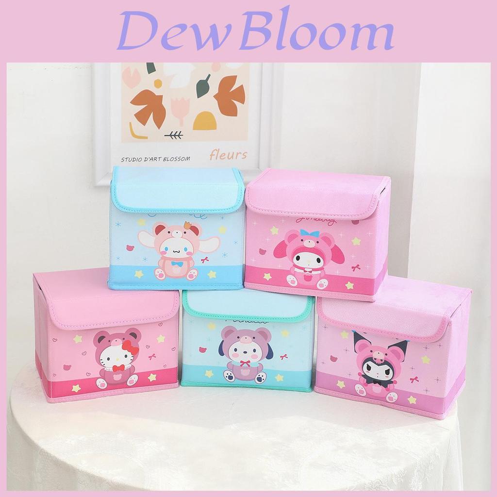 Hello Kitty Kuromi Cinnamoroll My Melody Pattern Foldable Flip Storage Box For Makeup And Office Organization