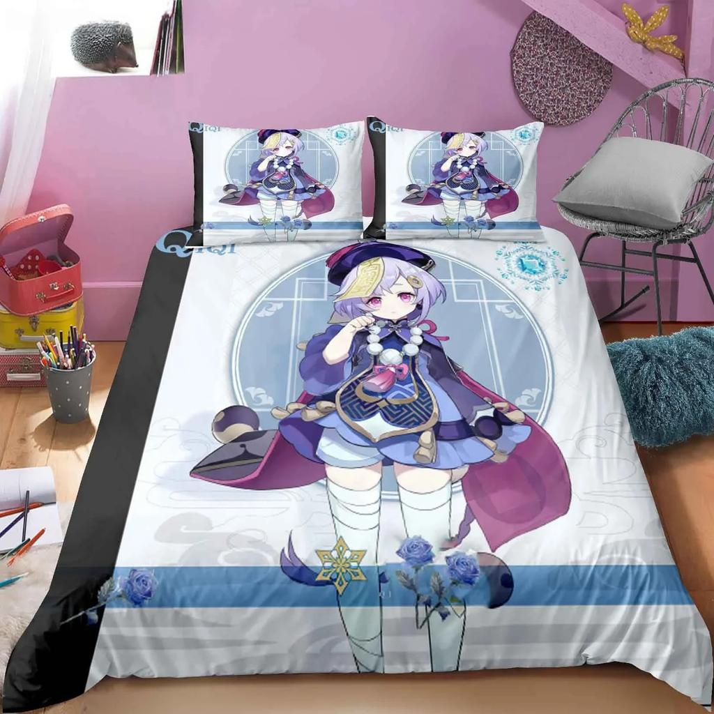 New Anime Genshin Impact 3D Printed Bedding Set King Duvet Cover Pillow Case Comforter Cover Bedclothes Bed Linens Home Textiles