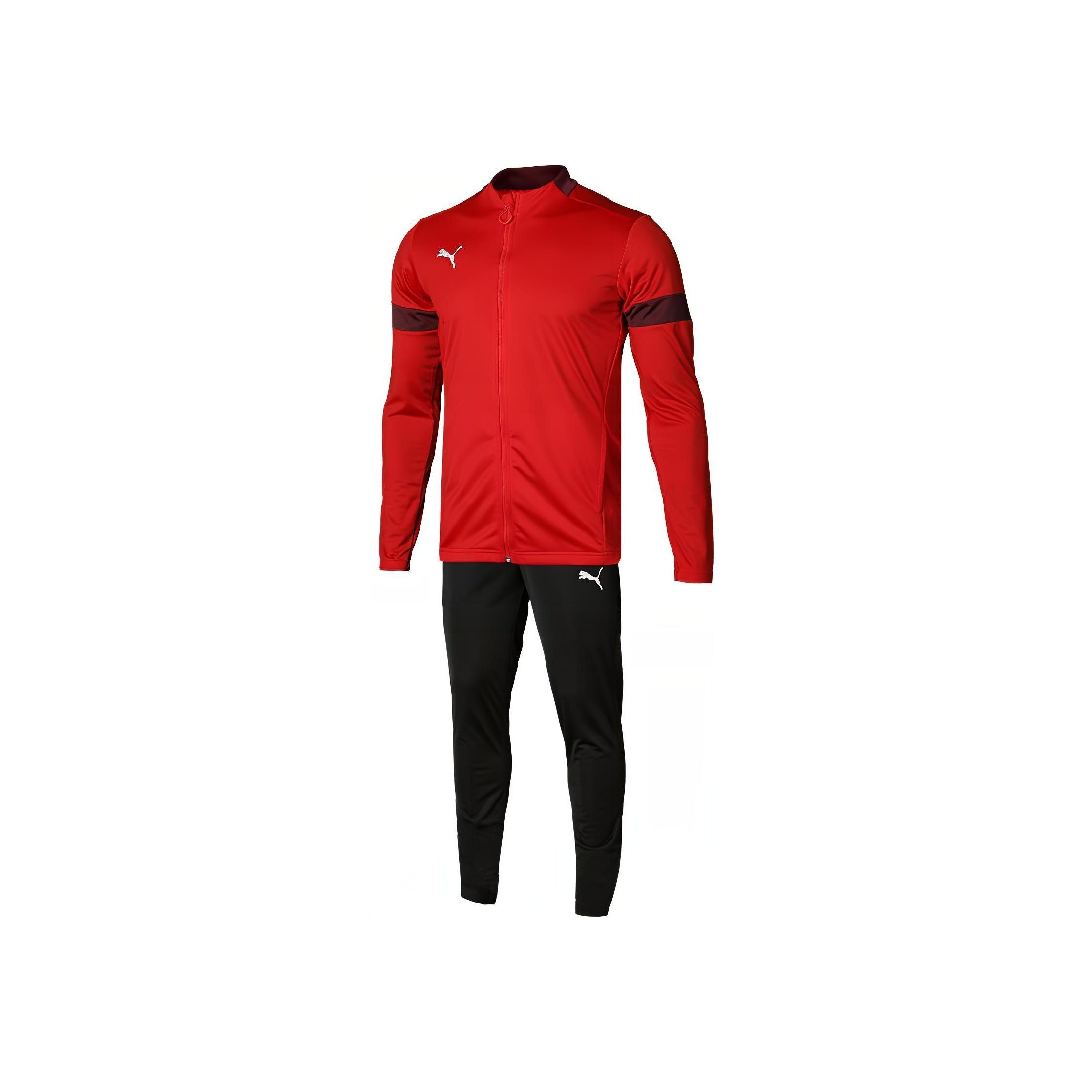 

Puma Ftblplay Casual Stand Collar Long Sleeve Mid Waist Elastic Football Suit Men suit Burgundy 656471-01 XL