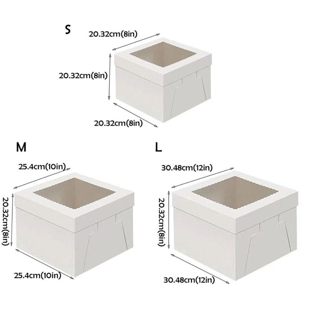 10pcs White Pastry Box Square Cake Container Disposable Cake Packaging Box  Commercial