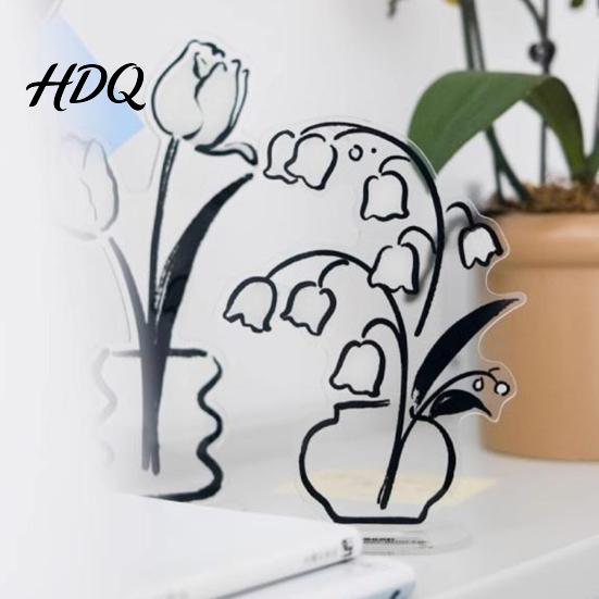 Invisible Clip Slot Holder Desk Memo Holder Acrylic Flower Vase Photo Display