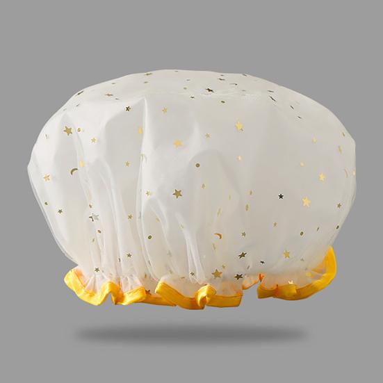 Bath Hat Star Pattern Double Layer PVC Kids Shower Shampoo Cap for Bathroom