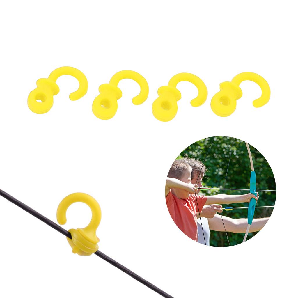 4 Stück Bogensehne Dämpfer Affenschwanz Compoundbogen Sehne Stabilisator Stoßdämpfung für Outdoor-Training Gelb