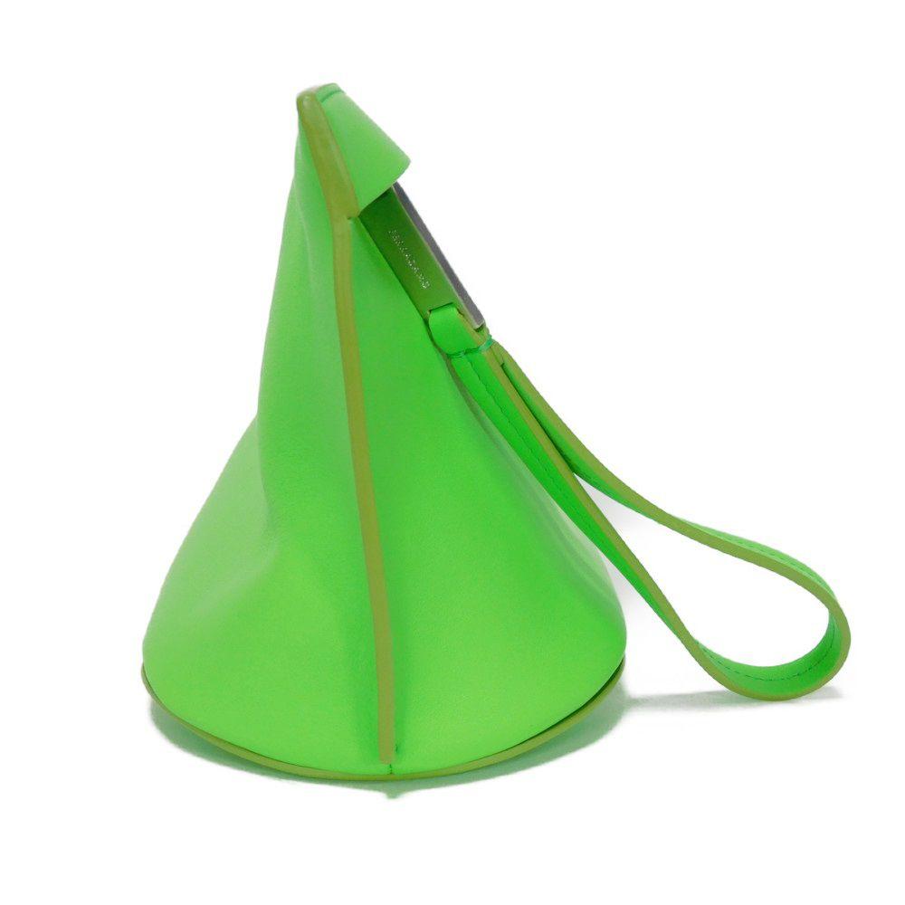 Used 9896 Logo Embossed Pouch 241390 7931, Foil Stamped, Light Green, Strap, Excellent Condition, New Logo, Lime,