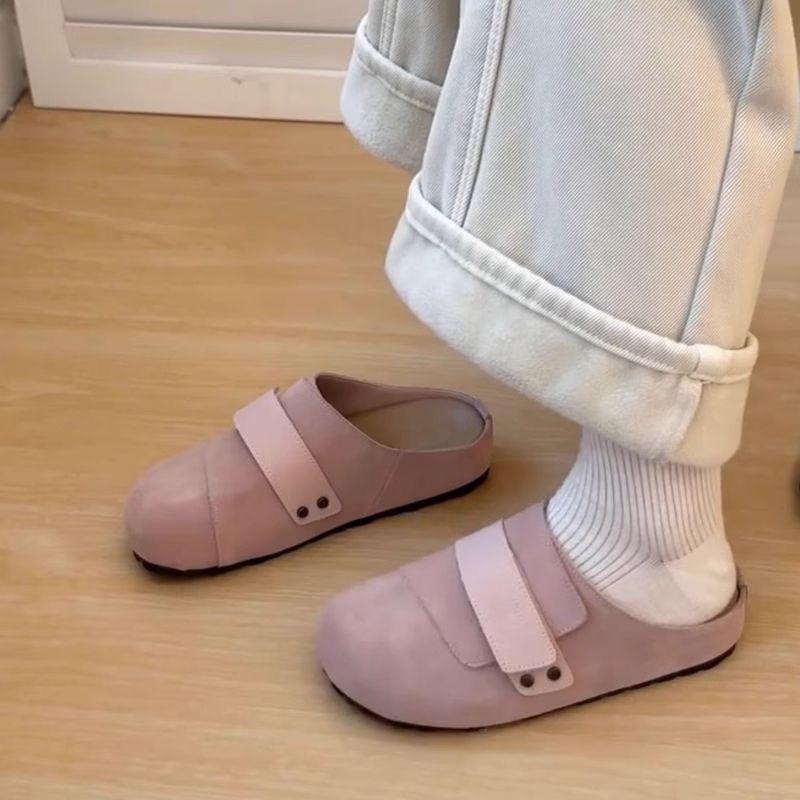 

New soft-soled bag head drag women s shoes summer fashion comfortable breathable student shoes versatile fashion shoes 40 розовый