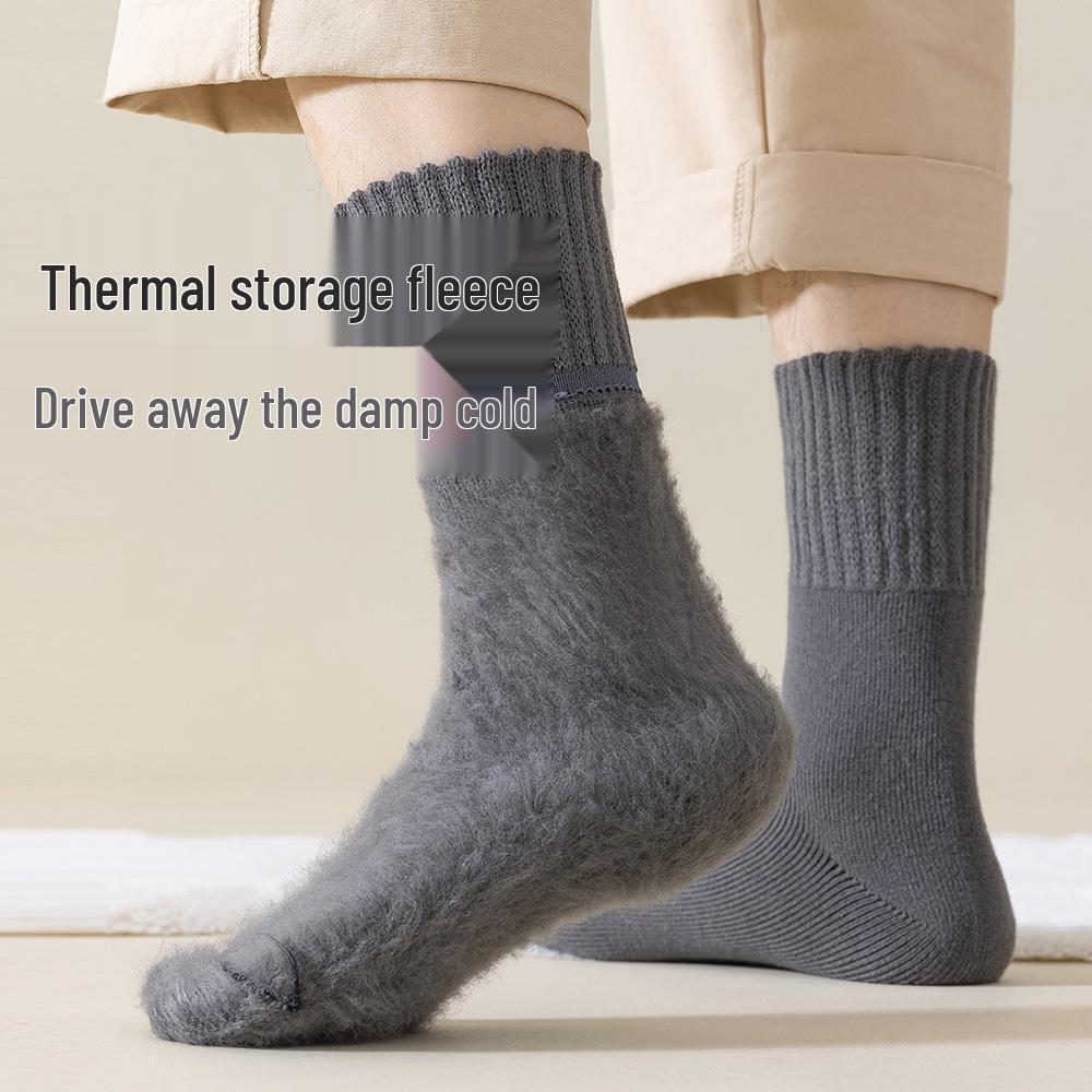 Men's Thick Fleece-Lined Winter Socks - Warm Cotton High Tube, Long Tube Style