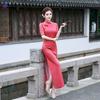 New Chinese style cheongsam skirt improved summer new mother dress retro thin performance dress