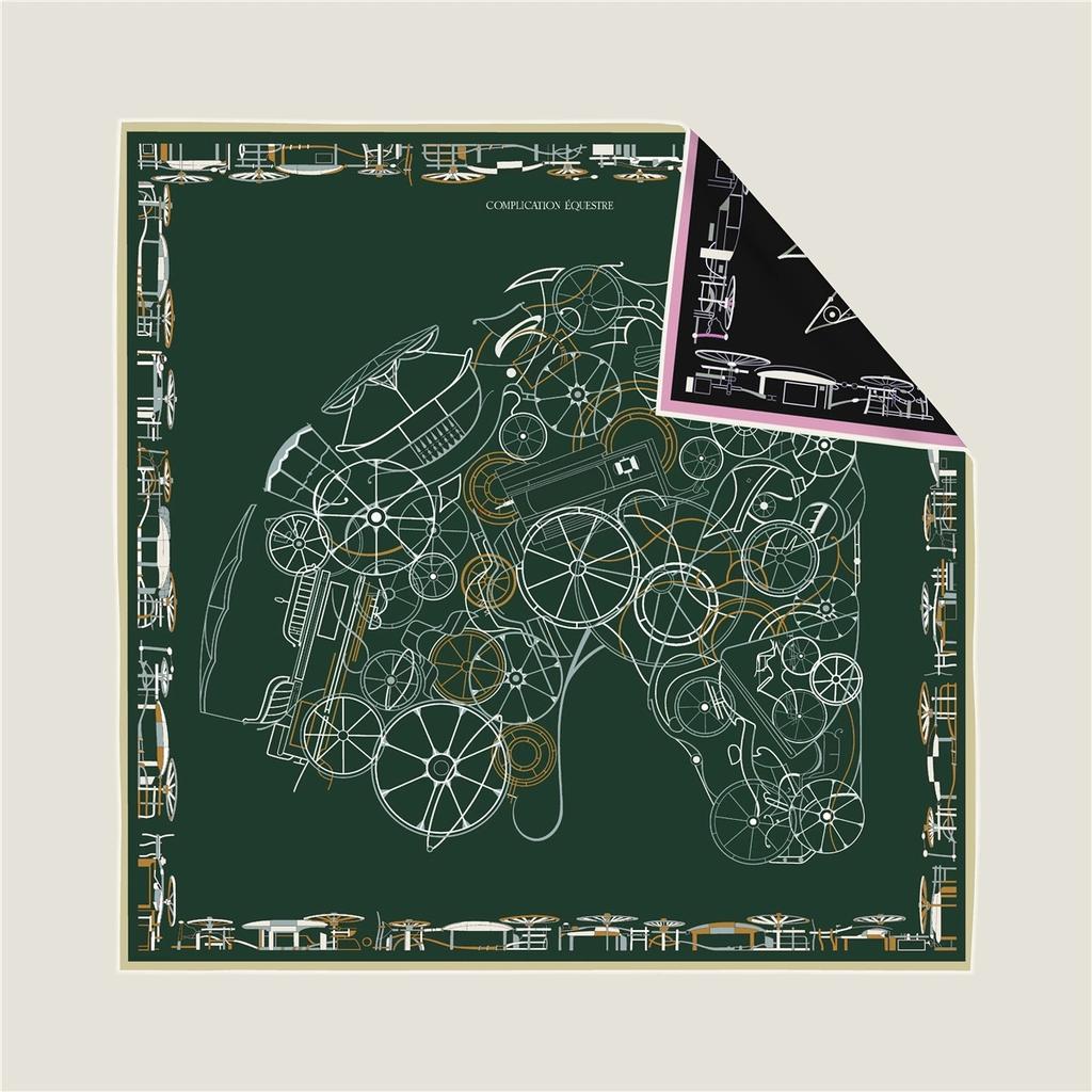 90cm Women Decorative Rolled Edge Double-Sided Two Color Scarf Strapless Square Handkerchief Neck Scarf
