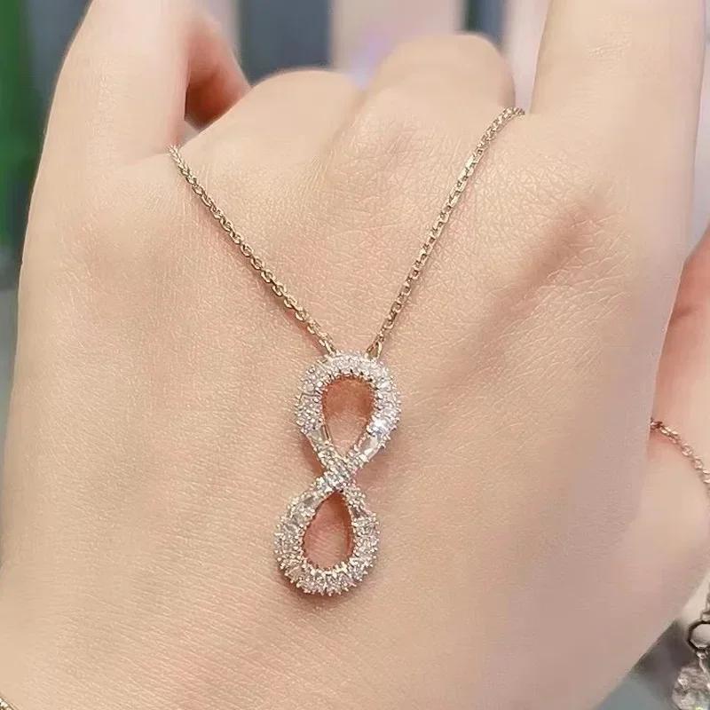 2026 New Trend Fine Jewelry Set Charming Heart Crystal Fashion Stainless Steel Necklace Earrings As a Anniversary Gift for Women