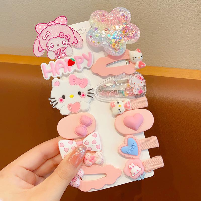 Set of 50 Pink Cute Hair Clips – Sweet Girly Bangs Clips, Japanese Cartoon Hair Accessories