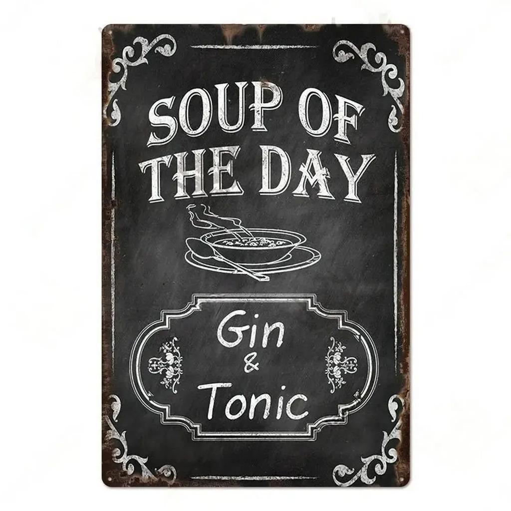 Plaque Metal Tin Signs Drink Gin Tonic Wall Decoration Vintage Art Posters Iron Painting for Man Cave Home Cafe Garden Club Bar