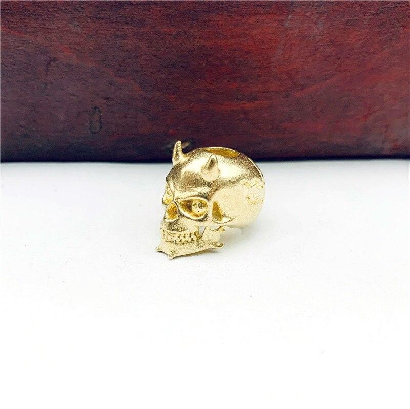 Pure Copper Devil Skeleton Knife Bead Lanyard Pendant Vintage Brass DIY Bracelet Keychain Accessories Umbrella Rope Bead Hanging