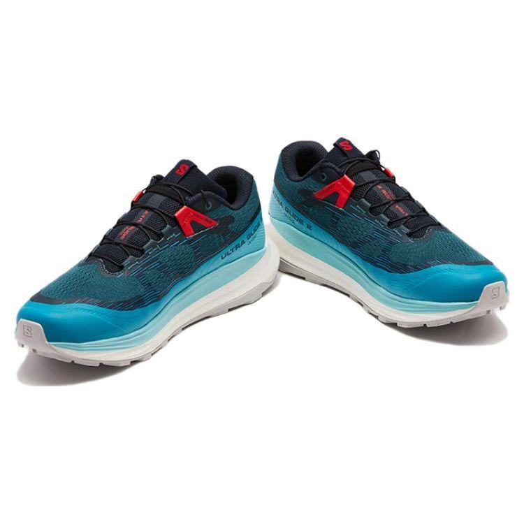Salomon Ultra Glide 2 Outdoor Sports Fabric Non-Slip Durable Low-Top Trail Running Shoes Men Sneaker Blue Red 472163
