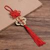 Chinese Knot Brass Five Emperors Coins Pendant with Peach Wood Gourd Ornament for Home or Car