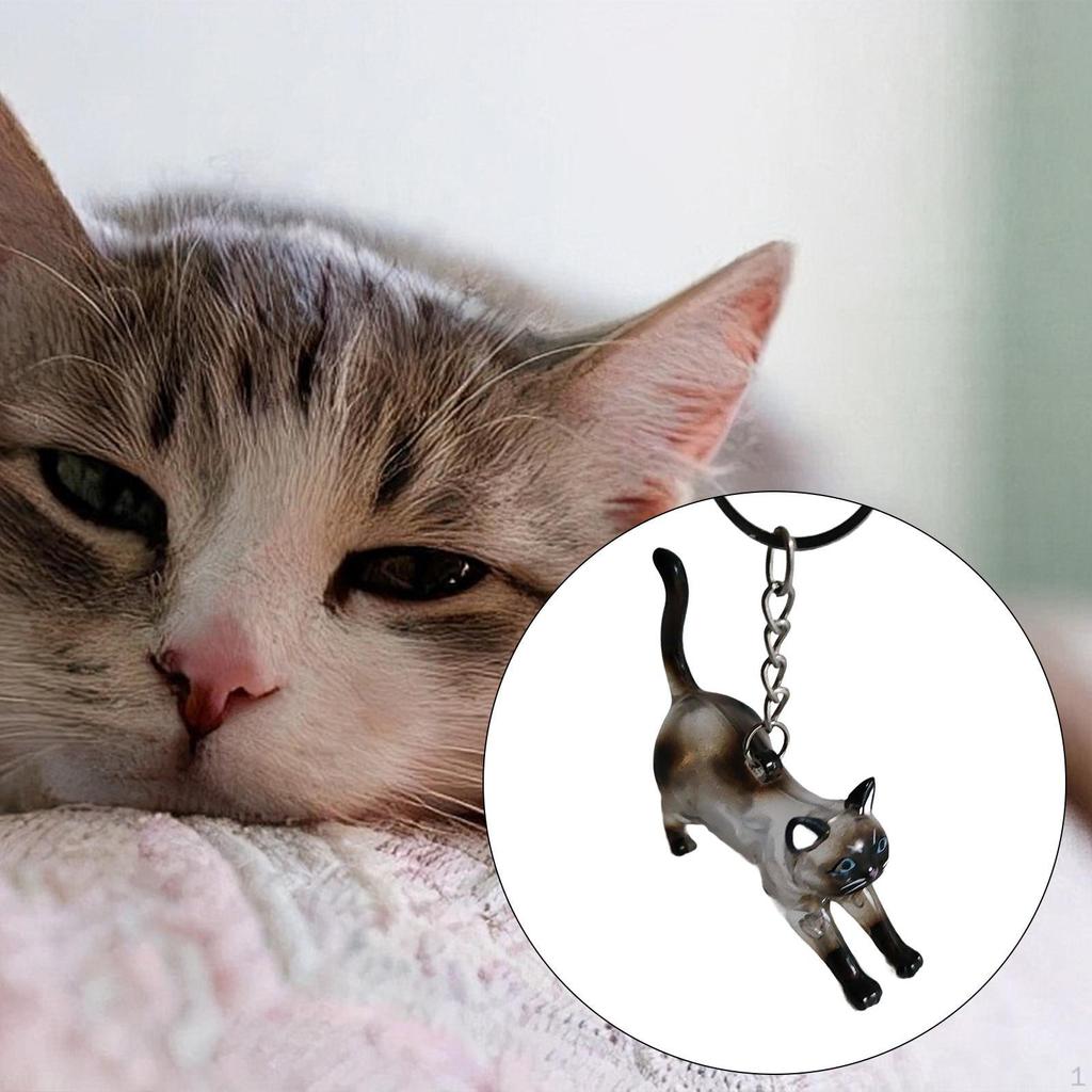 Cat Keychain Bag Pendant Unique Pet Memorial Gift Lightweight Versatile for Kids Adults Hair