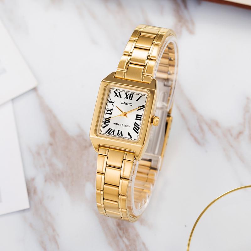 Casio STANDARD Series Fashion Business Simple Elegant Classic Pointer Roman Scale Waterproof Quartz Movement Stainless Steel Strap LTP-V007G-9B