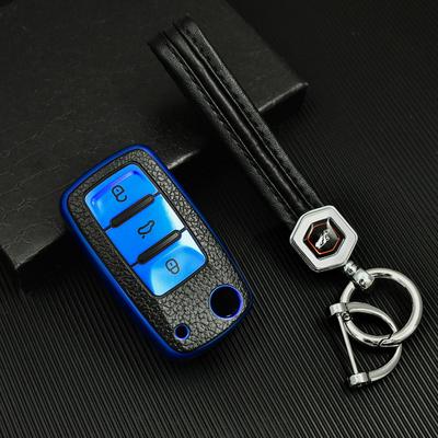 Leather Tpu Car Key Case Cover For Volkswagen Vw Polo Golf Passat Tiguan Beetle Caddy T5 Up Eos Skoda Octavia Seat Leon Altea