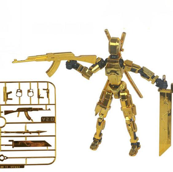 Electroplate Metallic Texture Lucky 13 Doll Figure Movable Joint Puppet Joint Magnetic Building Block 3D Assembled Boy Toy Gift