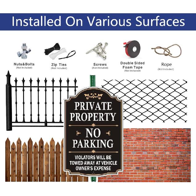 Private Property No Parking Violators Will Be Towed Away at Vehicle Owner's Expense Sign 12" x 18" Metal Rust-Free Aluminum UV Protected Sturdy 2
