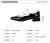 Fashion Fashion Women Mary Jane Flats Ladies Shoes Shallow Mouth Square Toe Solid Color Low Heel Vintage Casual Party Mujer Green Black