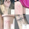 Sexy Bow Temporary Tattoos For Women Body Art Painting Arm Legs Tattoos Sticker Realistic Pink Black Butterfly Waterproof Tattoo