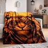 1PC Tiger Face Blanket, Throw For Sofa, Bed, Travel, Camping, Livingroom, And Bed, Printing Blanket With Soft And Warm Fabric Yy250918156