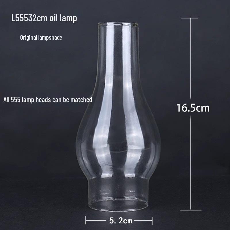

Medium Retro Glass Kerosene Lamp Shade, L555 - Old-Fashioned Accessory Base