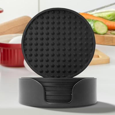Round Heat Resistant Silicone Mat Drink Cup Coasters Insulation Non Slip Pot Holder Thicken Table Placemat Kitchen Accessories