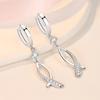 KOFSAC 925 Silver Mermaid Earrings Long Fishtail Shiny Women Jewelry Fashion Female Earrings