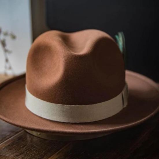 Hot Selling Cowboy Hat Wool Felt Top Hat Western Gentleman Hat Felt Hat Jazz Hat Men's Winter Hat