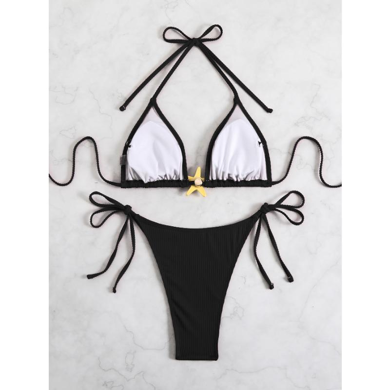 Vintage Beach Vacation Swimsuit Sexy Bikini Split Swimsuit Women Fashion Triangle Swimsuit Fine Stitching In A Variety of Colors Beachwear