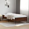 VidaXL Bed Frames Brown Oak 90x200 Cm Engineered Wood and Metal, Bed, Guest Bed, Single Bed, Bedroom Furniture At 844970