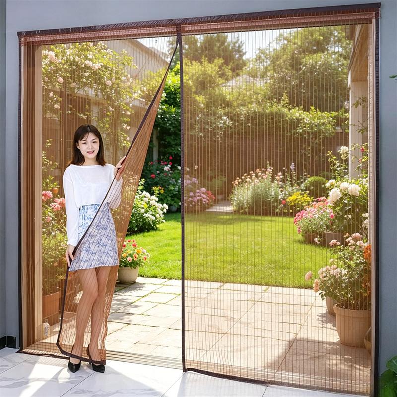 Big Size Magnetic Screen Door, Easy-install Strong Magnets Anti Mosquito Fly Curtain with Reinforced Hook & Loop for Kitchen, Living Room