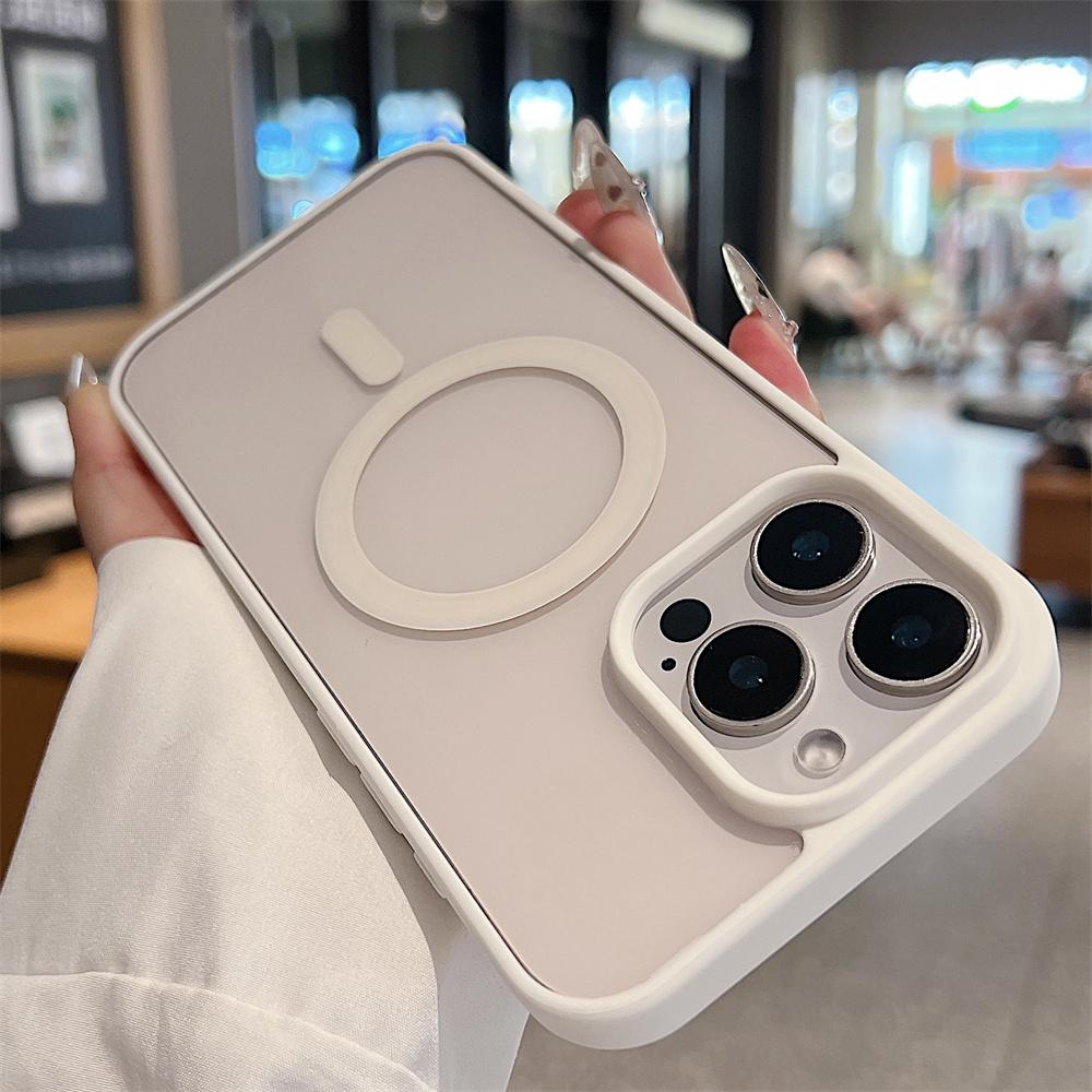 For Iphone 16 15 14 Pro Max Plus 13 12 Mini 11 XS XR 7 8 Magnetic Wireless Charge Cases Cover Luxury Magsafe Transparent Case For