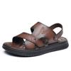 Herresandaler Sommer Kuskinn Strandsko Kjøring Utendørs Bruk Sklisikre Dobbeltbrukssandaler