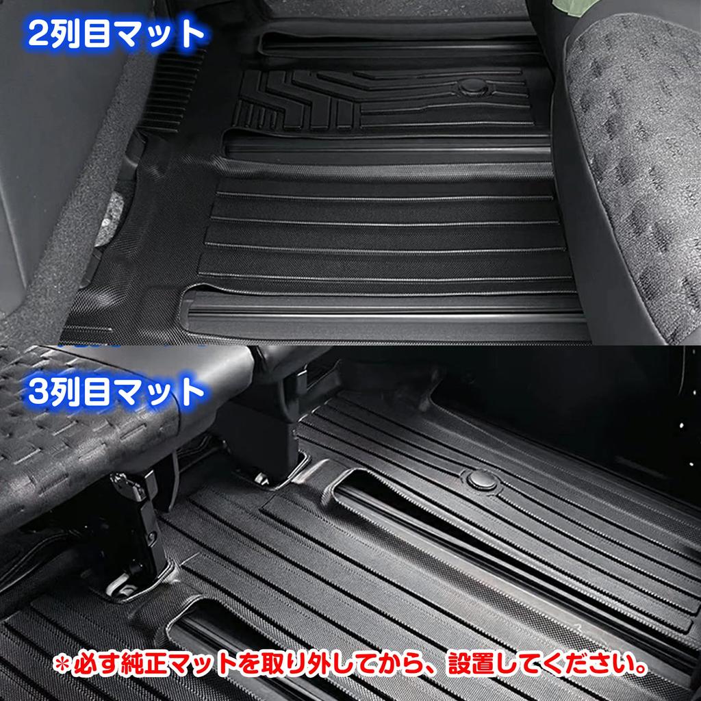 Set of Floor Mats and Luggage Mats for the New 90 3D Car Mats with a 3D Structure for Vehicles Voxy January 2022 and TPE Custom Designed for Your Easy