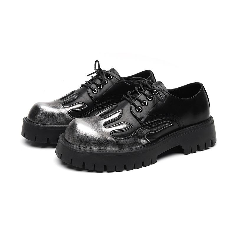 Height-increasing men's shoes big head and thick sole 2025 new British dress trend men's leather shoes 2025 direct sales 9520-R
