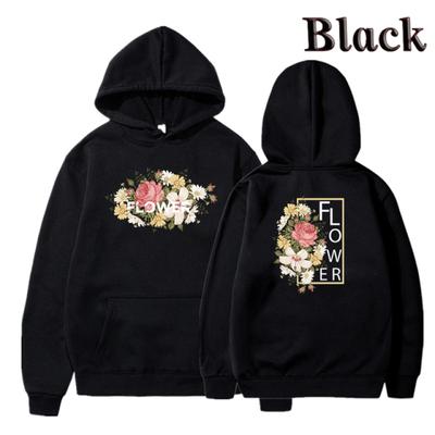 Frauen Hoodies Blume Gedruckt Winter Herbst Oversize Sweatshirt Fleece Sportwear Casual Y2k Süße Hoody Weibliche Kleidung Tops Mann