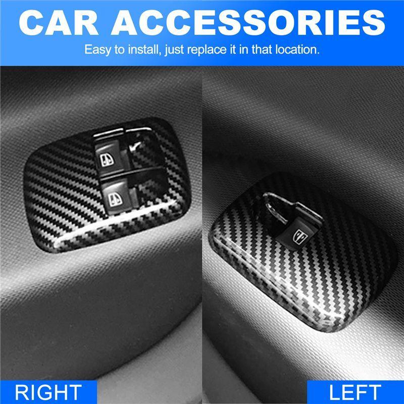 Odolný-2 ks Auto Uhlíkové Vlákno Tlačítko Spínače Zvedání Okna Kryt Lišta Samolepka Pro Benz Smart 453 Fortwo Forfour 2015+ Příslušenství