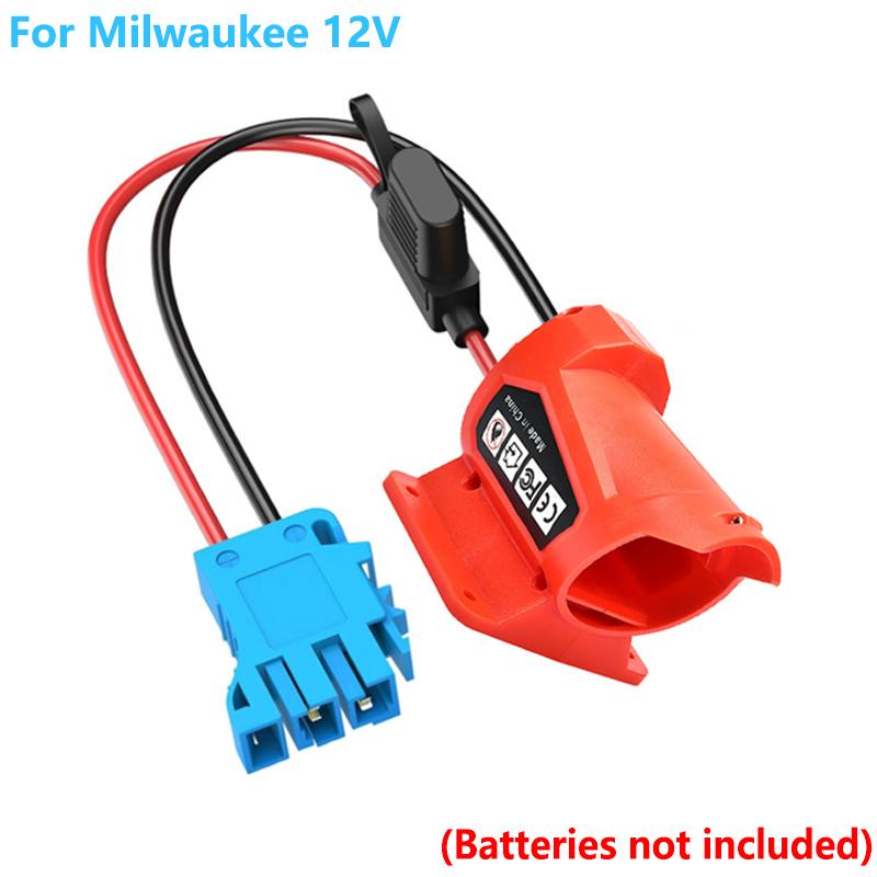 Battery Adapter For Milwaukee 12V Power Wheels Adapter Wire Connecto 12AWG Wire Fuse Holder for Peg-Perego Kids Ride-on Toy