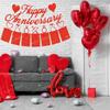 Anniversary Decoration Happy Anniversary Banner and Red Heart Balloon, Valentine's Day Banner, Used for Anniversary Decoration