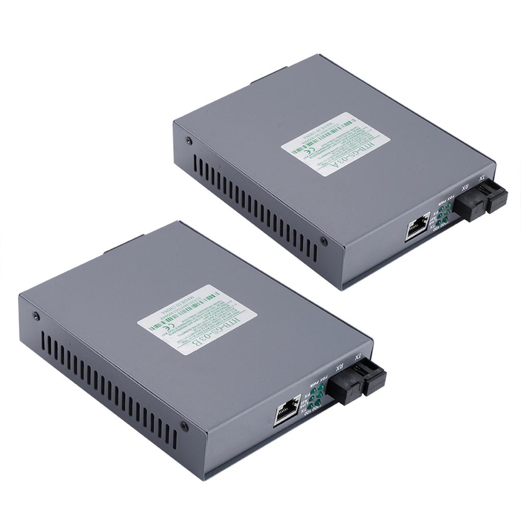 2PCS SC10 100 1000M Gigabit Fiber Media Converter AC100 250V
