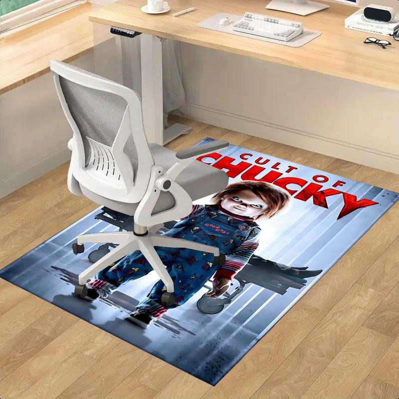 1pc Cult of Chucky Office Carpet Non Slip Rug with Anime Cartoon Design, Perfect for Home Decor, Living Room, Bedroom, Game Room, Ideal