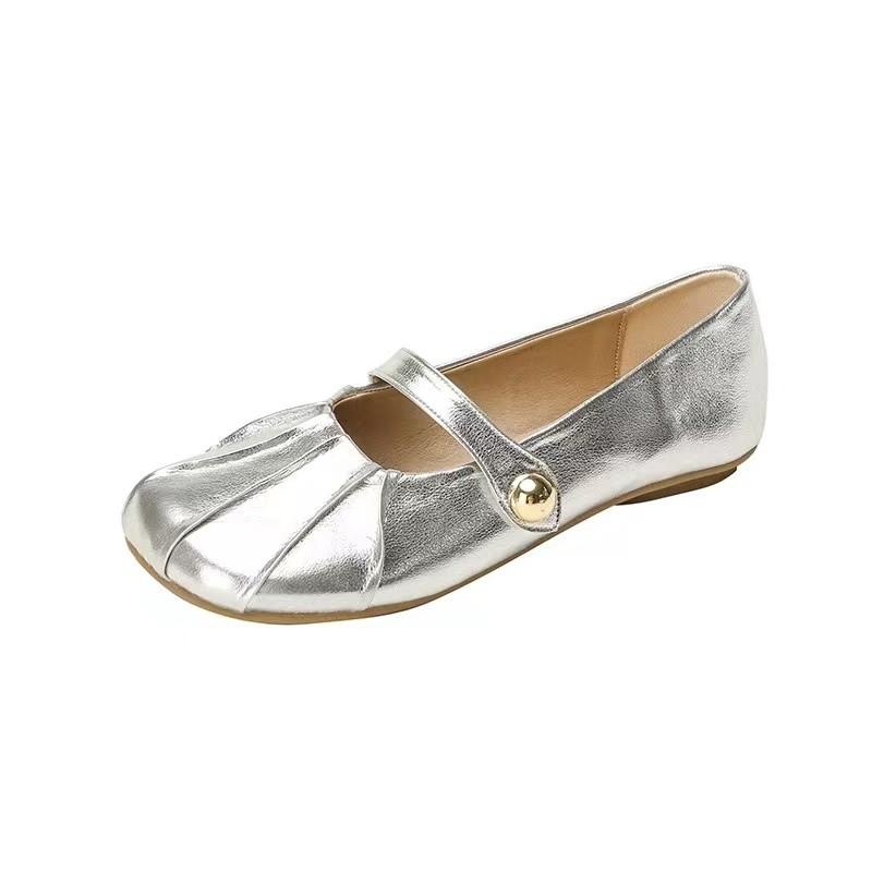 Mode 2024 Printemps et Automne Nouvelle Mode Chaussures Plates pour Femmes Chaussures à Col Bateau de Couleur Unie Vêtements d'Extérieur pour Femmes