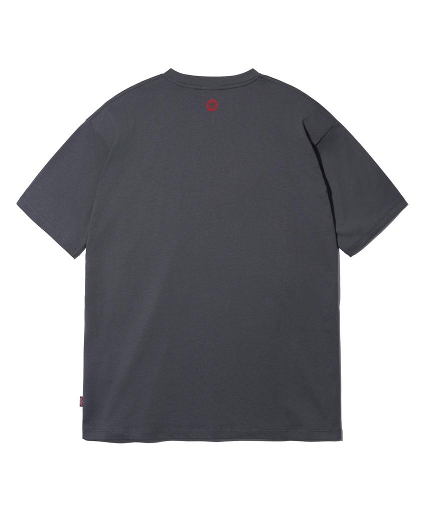 YOUHEE 2026 Pentaport Star Lettering T-Shirts Charcoal