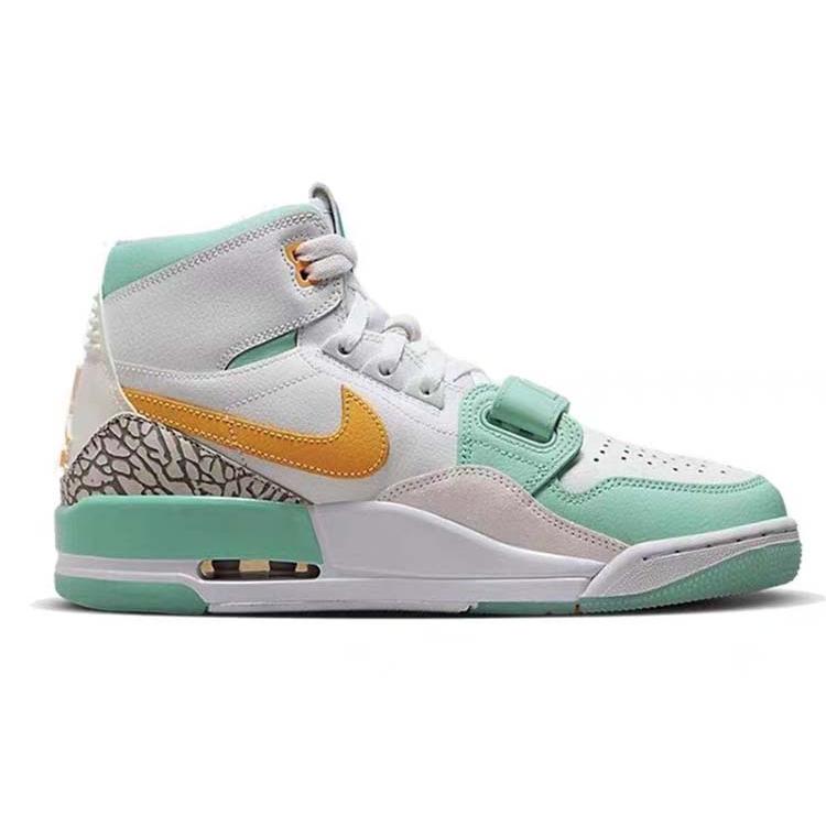 Jordan Legacy 312 Cushioning Abrasion Resistant Breathable High top Vintage Basketball Shoes Men's White Green FV3625-181(Team56-)