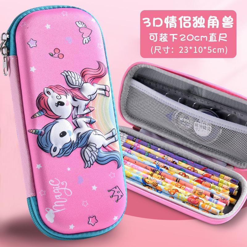 25 New children's pencil case 3D three-dimensional stationery box Primary school students large-capacity multi-functional EVA pencil case stationery