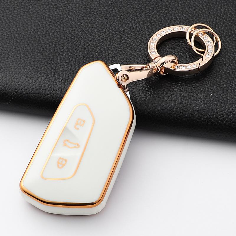Fashion Tpu Car Key Case Cover Shell Fob For Vw Volkswagen Golf 8  Skoda Octavia A8  Seat Leon Mk4 Holder Accessories